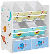 Songmics Regál na hračky 7 boxů vesmír 29,5 × 62,5 × 60 cm - Úložný box