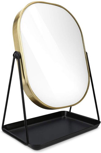 Sortland Narvik cosmetic mirror - gold and black - Makeup Mirror - Main image