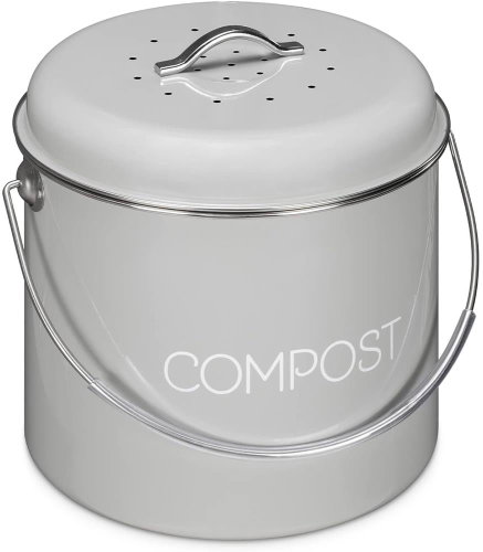 Sortland Nordic Kitchen composter, 3 l, metal - grey - Rubbish Bin - Main image