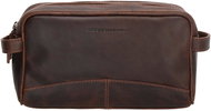 H&S Vikten genuine leather brown, 25 × 15 × 8.5 cm - Make-up Bag
