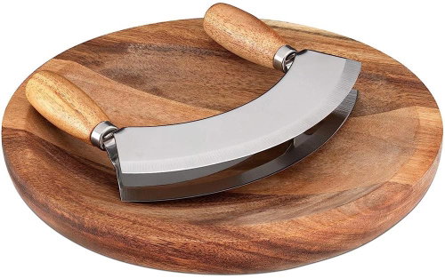 Sortland Herb slicer with cutting board, 2 blades, acacia wood - Slicer - Main image