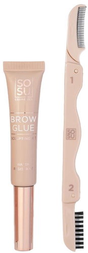 SOSU Cosmetics Brow Glue Set & Perfect Kit brow gel and brush - Eyebrow Gel - Main image