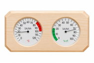 Sotra Teploměr do sauny s vlhkoměrem horizontální, borovice - Sauna Thermometer