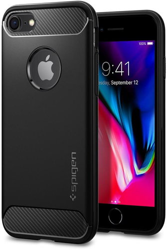 Spigen Rugged Armor Black iPhone 7/8 - Phone Cover - Main image