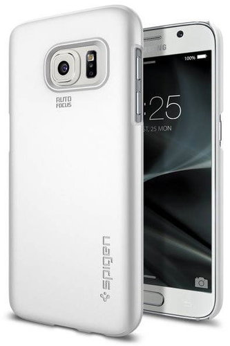 SPIGEN Thin Fit Shimmery White Samsung Galaxy S7 - Phone Cover - Main image