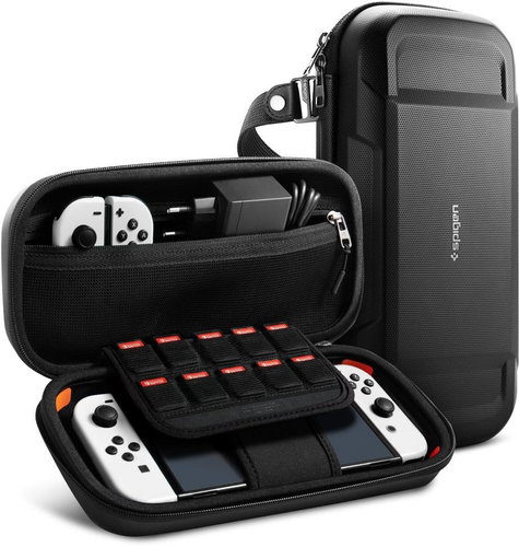 Spigen Rugged Armor Pro Pouch Schwarz Nintendo Switch/Switch OLED - Nintendo Switch-Hülle - Hauptbild