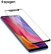 Spigen Glass FC Xiaomi Mi8 fekete - Üvegfólia