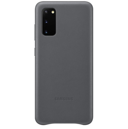 Samsung Leather Back Cover for Galaxy S20, Grey Main image Samsung Leather Back Cover for Galaxy S20, Grey - Phone Cover - Main image