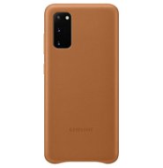Samsung Leather Back Cover for Galaxy S20, Brown - Phone Cover