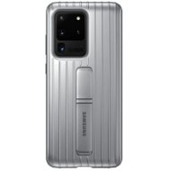 Samsung edzett üveg hátlap állvánnyal - Galaxy S20 Ultra ezüst színű készülékekhez - Telefon tok