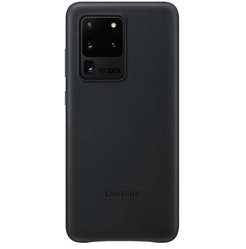 Samsung Leather Back Cover for Galaxy S20 Ultra, Black Main image Samsung Leather Back Cover for Galaxy S20 Ultra, Black - Phone Cover - Main image