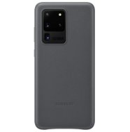 Samsung Leather Back Case for Galaxy S20 Ultra Grey - Phone Cover