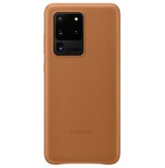 Samsung Kožený zadný kryt pre Galaxy S20 Ultra hnedý - Kryt na mobil