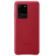 Samsung Kožený zadný kryt pre Galaxy S20 Ultra červený - Kryt na mobil