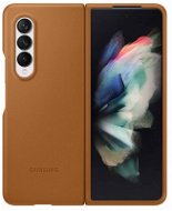 Samsung Leather Flip Case for Galaxy Z Fold3 Light Brown - Phone Case