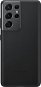 Samsung Leather Back Cover for Galaxy S21 Ultra, Black - Phone Cover