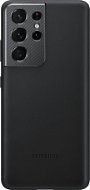 Samsung bőr hátlap Galaxy S21 Ultra készülékre fekete - Telefon tok