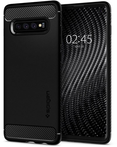 Spigen Rugged Armor Black Samsung Galaxy S10 - Phone Cover - Main image