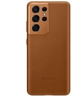 Samsung Kožený Kryt pre Galaxy S21 Ultra Brown - Kryt na mobil