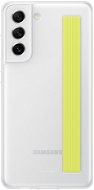 Samsung Galaxy S21 FE 5G Halbtransparentes Backcover mit Schlaufe weiß - Handyhülle