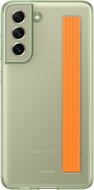 Samsung Galaxy S21 FE 5G félig átlátszó olívazöld tok pánttal - Telefon tok