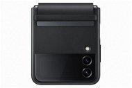 Samsung Galaxy Z Flip4 Kožený zadný kryt Flap čierny - Kryt na mobil
