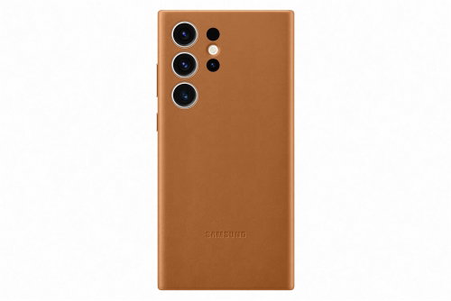 Samsung Galaxy S23 Ultra Leather Back Cover Camel - Phone Cover - Main image
