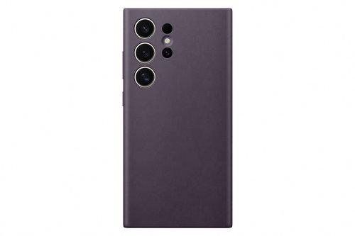 Samsung Galaxy S24 Ultra Vegan Leather Back Cover Dark Violet - Phone Cover - Main image