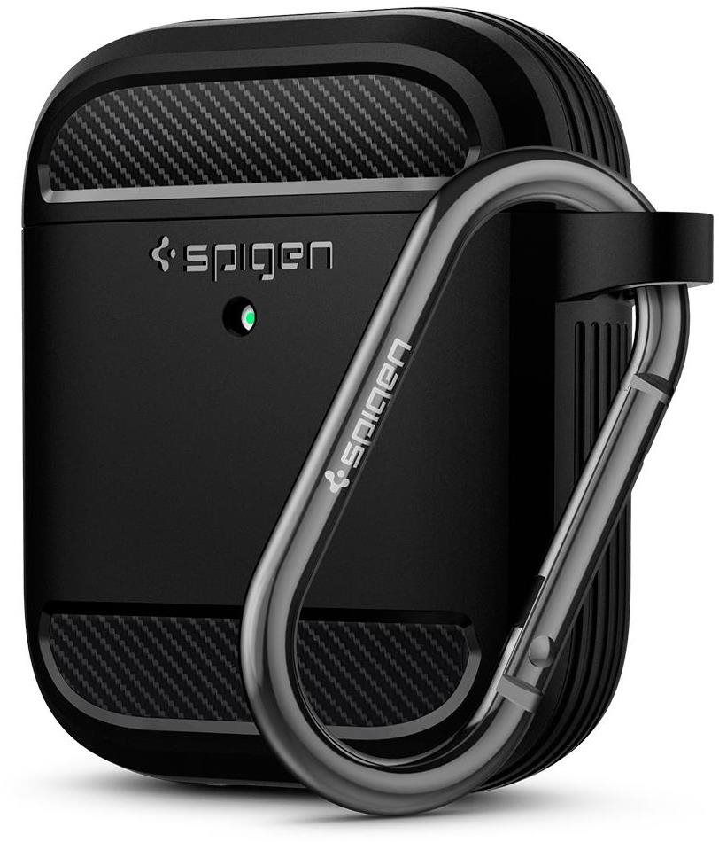 Spigen Rugged Armor Black Apple AirPods 1 2019 Headphone Case