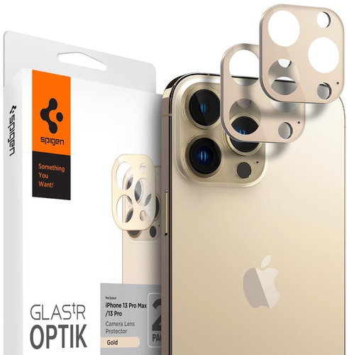 Spigen tR Optik 2 Pack Gold iPhone 13 Pro/13 Pro Max - Kamera védő fólia - Fő fotó