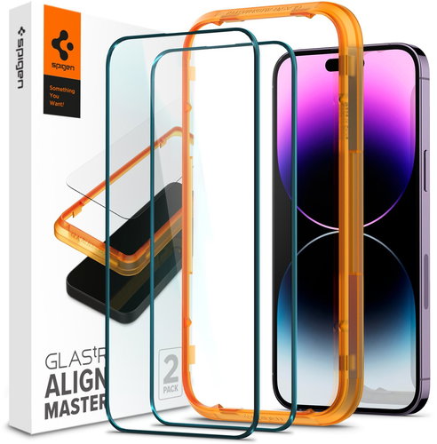Spigen tR Align Master 2 Pack FC Black iPhone 14 Pro - Glass Screen Protector - Main image