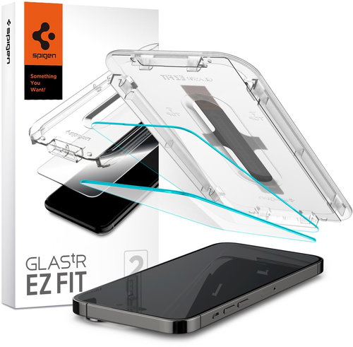 Spigen tR EZ Fit 2 Pack Transparency Sensor Open iPhone 14 Pro - Glass Screen Protector - Main image