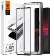 Üvegfólia Spigen Glass tR AlignMaster FC Black Sony Xperia 1 III - Ochranné sklo