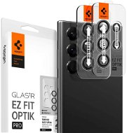 Spigen Glass tR EZ Fit Optik Pro Black 2 Pack Samsung Galaxy S22 Ultra üvegfólia - Üvegfólia