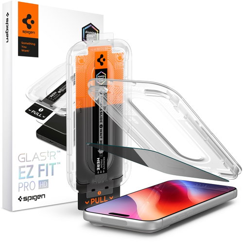 Spigen Glass Tr EZ Fit Pro HD Privacy 1-Pack Transparency for iPhone 18 Pro Max Main image Spigen Glass Tr EZ Fit Pro HD Privacy 1-Pack Transparency for iPhone 18 Pro Max - Glass Screen Protector - Main image