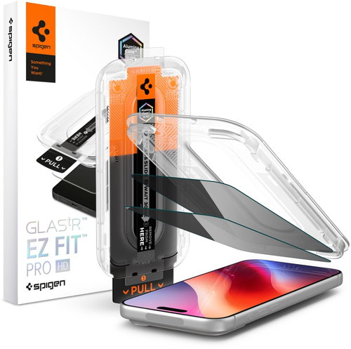 Spigen Glass Tr EZ Fit Pro HD Privacy 2-Pack (Transparent) for iPhone 18 Pro Max Main image Spigen Glass Tr EZ Fit Pro HD Privacy 2-Pack (Transparent) for iPhone 18 Pro Max - Glass Screen Protector - Main image