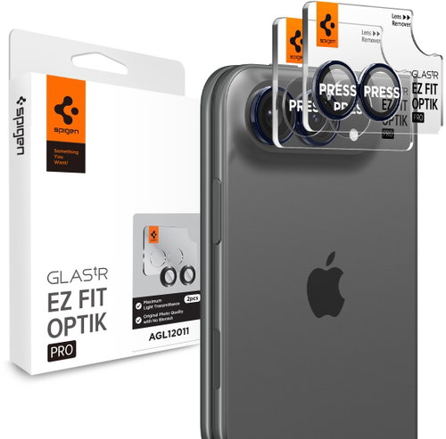 Spigen Glass Tr EZ Fit Optik Pro 2-Pack Black iPhone Duo - Camera Glass - Main image