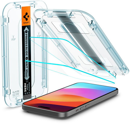 Spigen Glass tR EZ Fit 2 Pack Transparency iPhone 16/15 - Üvegfólia - Fő fotó