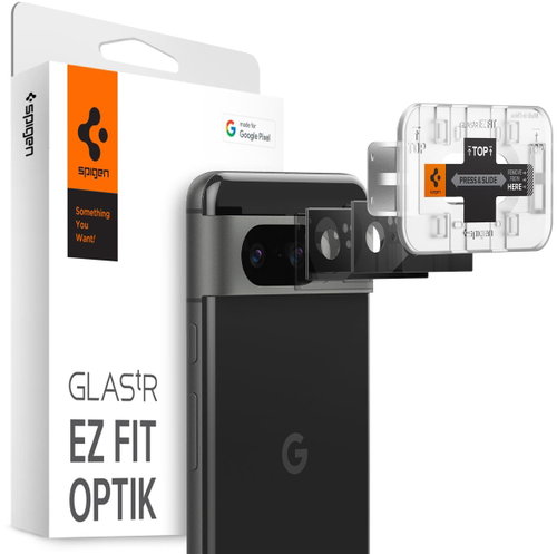 Spigen Glass tR EZ Fit Optik Black 2 Pack Google Pixel 8 Main image Spigen Glass tR EZ Fit Optik Black 2 Pack Google Pixel 8 - Glass Screen Protector - Main image
