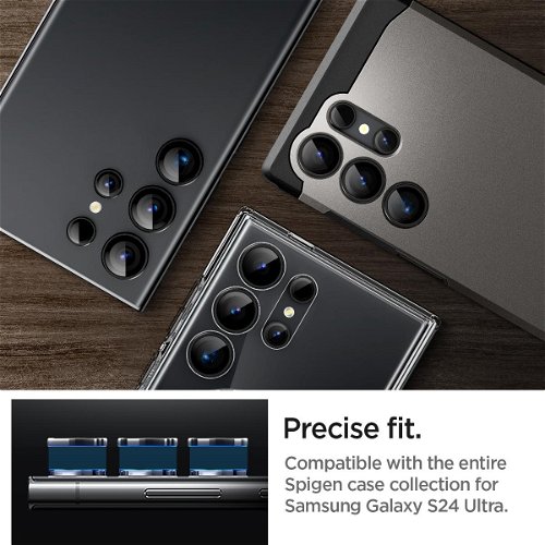 Spigen Glass tR EZ Fit Optik Pro 2 Pack Black Samsung Galaxy S24