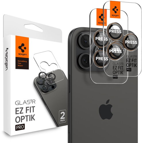 Spigen Glass tR EZ Fit Optik Pro 2 Pack Desert Titanium iPhone 17 Pro/16 Pro/17 Pro Max/16 Pro Max - Kamera védő fólia - Fő fotó