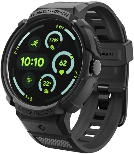Spigen Rugged Armor Pro + Stand, Matte Black Google Pixel Watch 4 41mm - Uhrenetui - Hauptbild