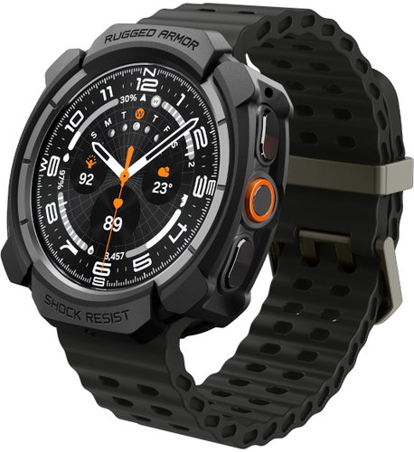 Spigen Rugged Armor Samsung Galaxy Watch Ultra 2 47mm Matte Black - Protective Watch Cover - Main image