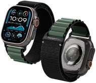 Spigen Fabric Band (hook) Apple Watch 49mm/46mm/45mm/44mm Black Green - Řemínek
