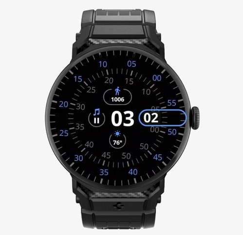 Spigen Rugged Band for Google Pixel Watch 5/4/3 45mm, Matte Black - Watch Strap - Main image