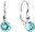 Lt. Turquoise Dangling Earrings Decorated with Swarovski® Crystals (Ag 925/1000, 1g)