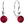Ruby Dangling Earrings Decorated with Swarovski® Crystals (Ag 925/1000, 1g)