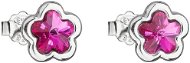 EVOLUTION GROUP 31255.3 Fuchsia Flower Decorated with Swarovski® Crystals (Ag 925/10 - Earrings
