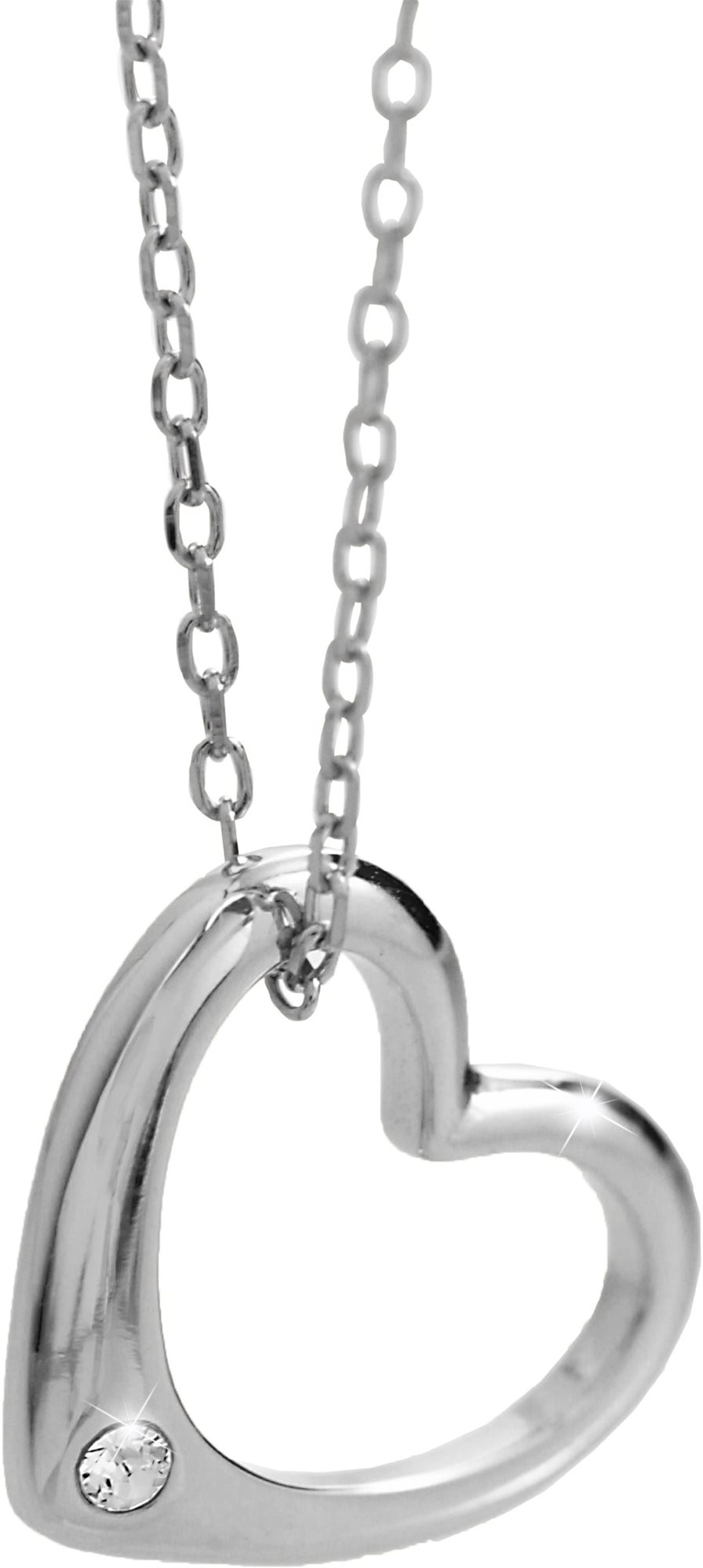JSB Bijoux szív Swarovski kristályokkal 92300371cr (Ag925 / 1000, 2,23g)