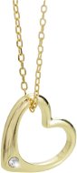 Necklace JSB Bijoux Heart with Swarovski Crystals Chaton Gold Plated 92300371g-cr (Ag925/1000, 2.23g) - Náhrdelník